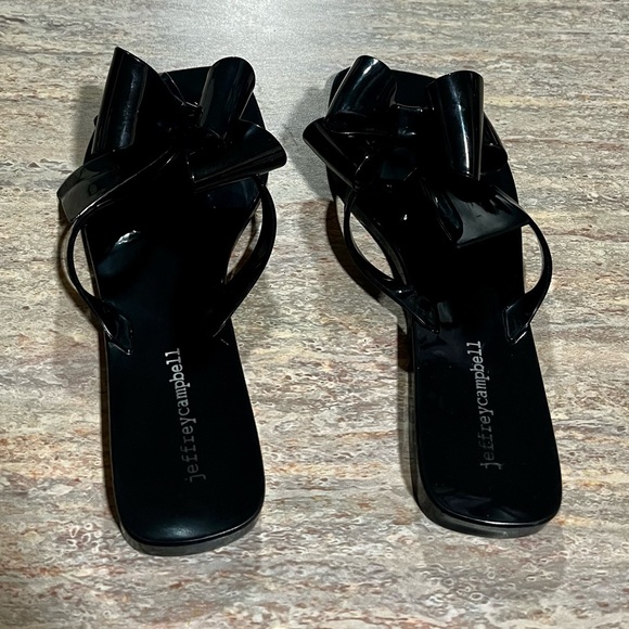 Jeffrey Campbell jelly thong sandals with bow - Picture 2 of 8